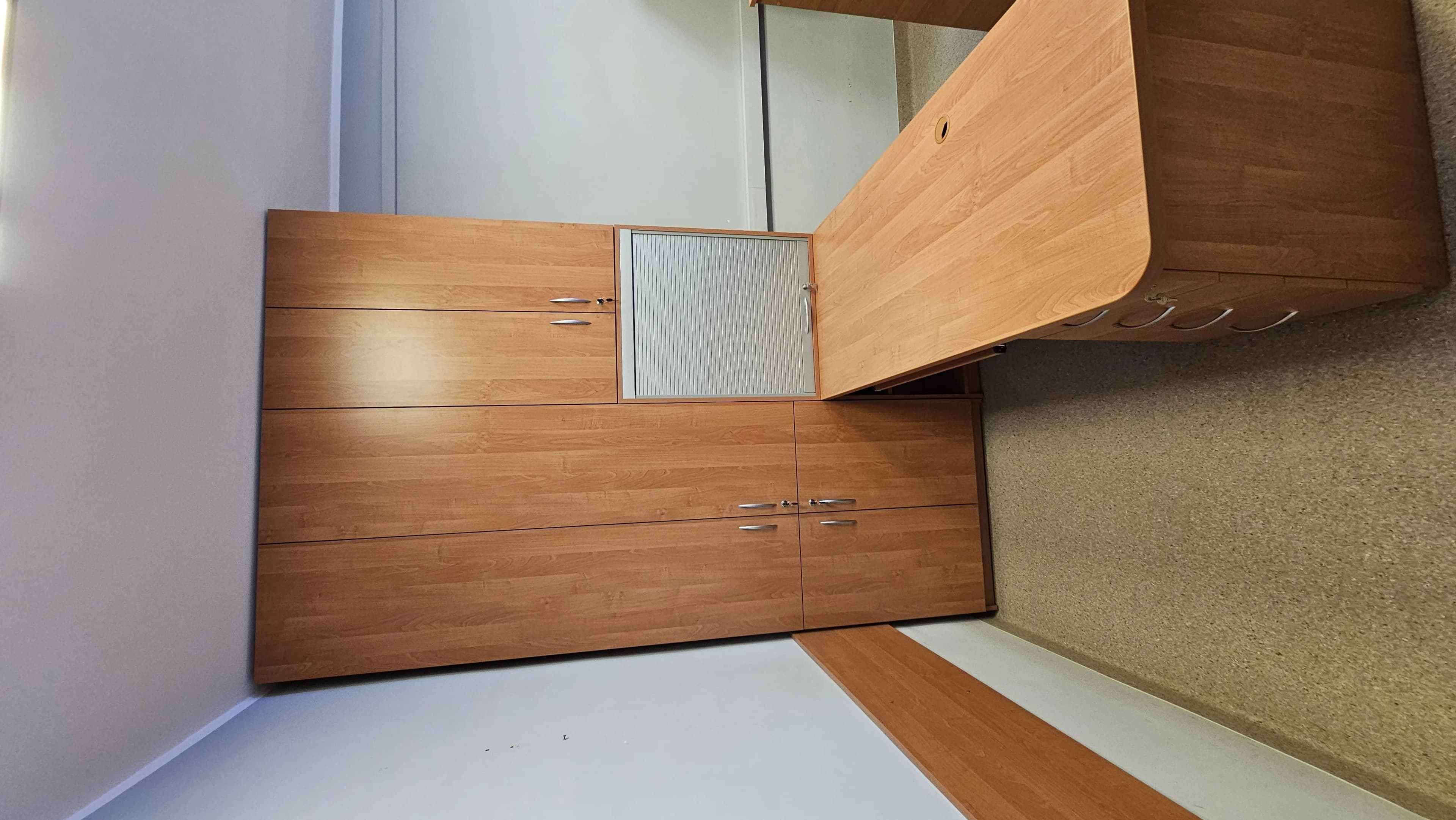 Biurko Drewno Jasne Szafy Zabudowa - Stolarnia Pablo Słupsk