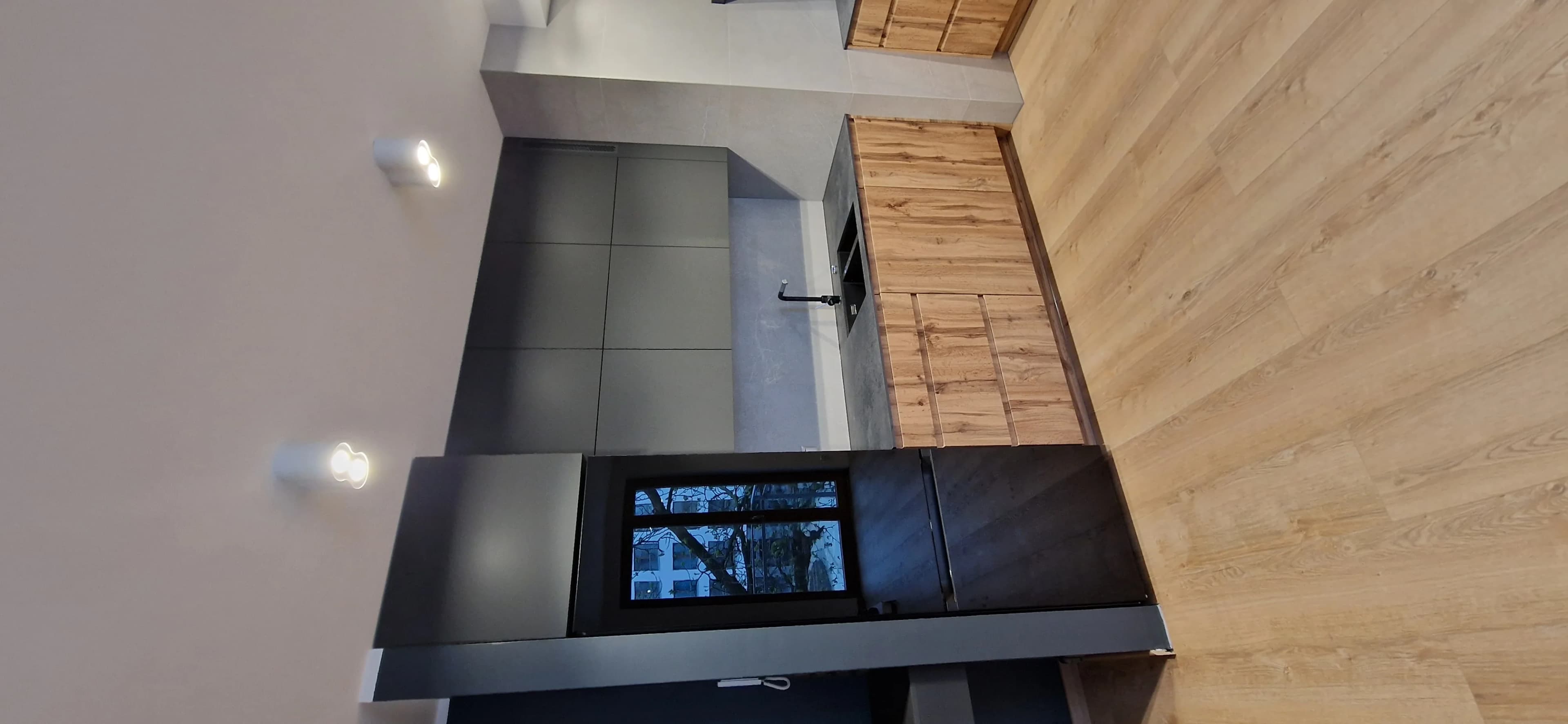 Kuchnia Antracyt Drewno Dab Nowoczesna - Stolarnia Pablo Słupsk