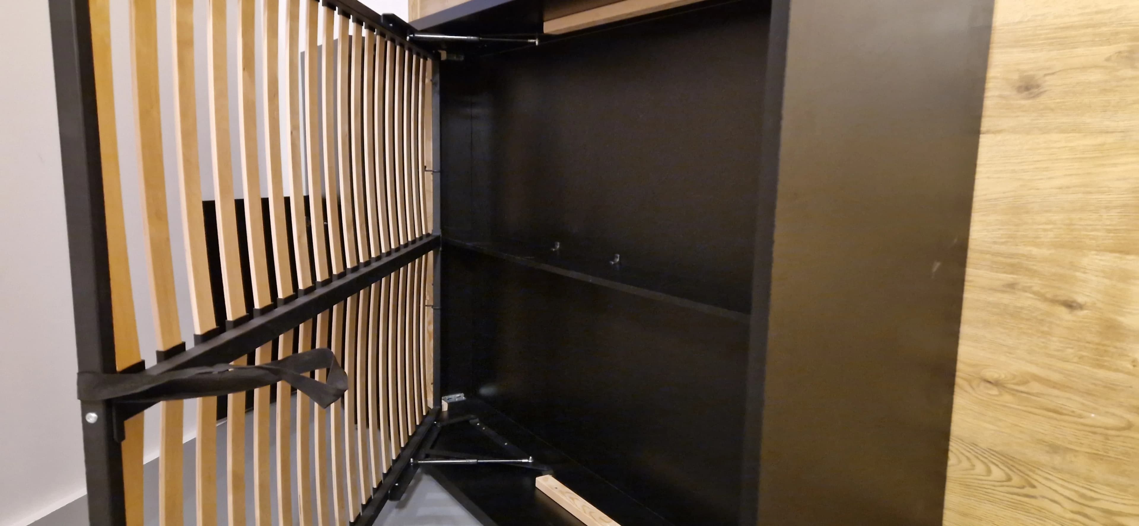 Lozko Czarne Drewno Pojemnik - Stolarnia Pablo Słupsk