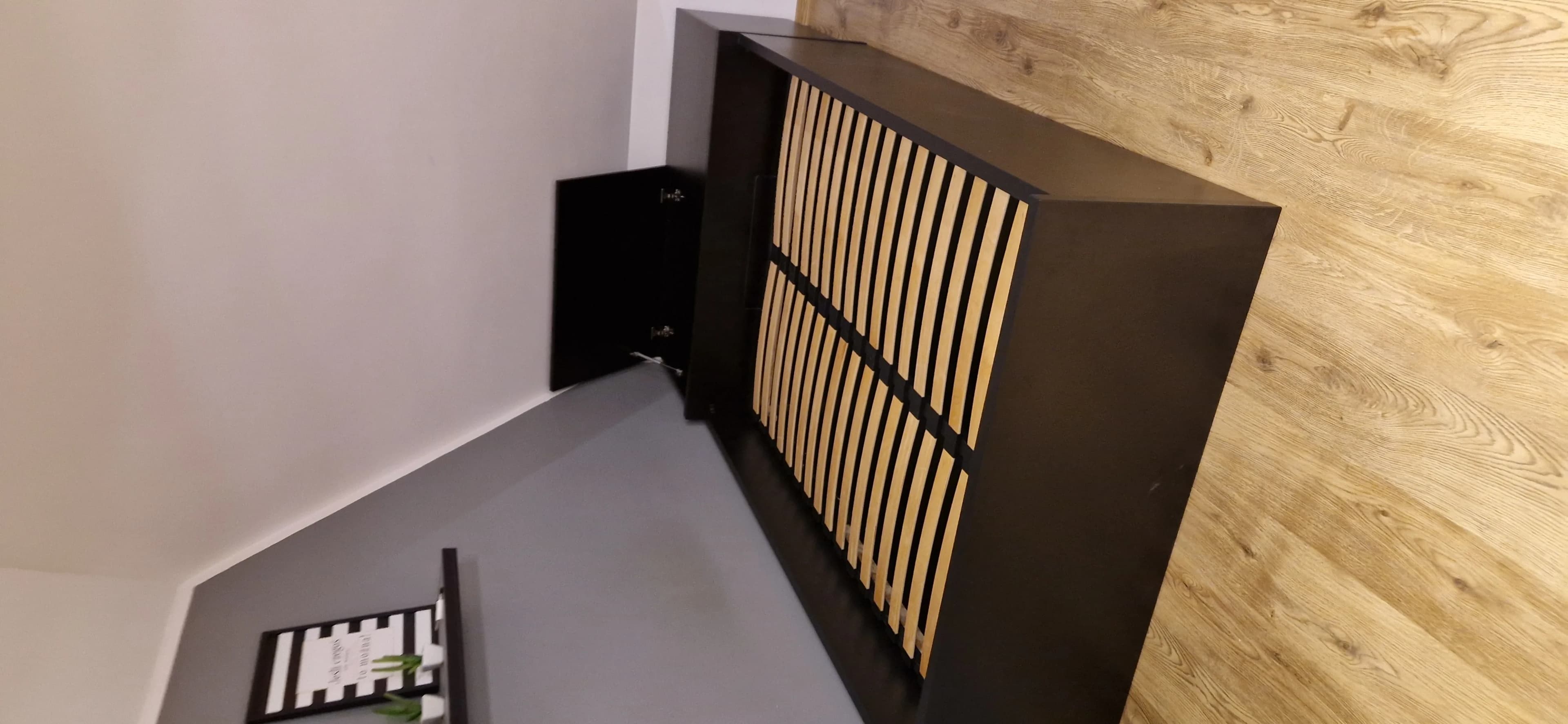 Lozko Czarne Nowoczesne Drewno - Stolarnia Pablo Słupsk