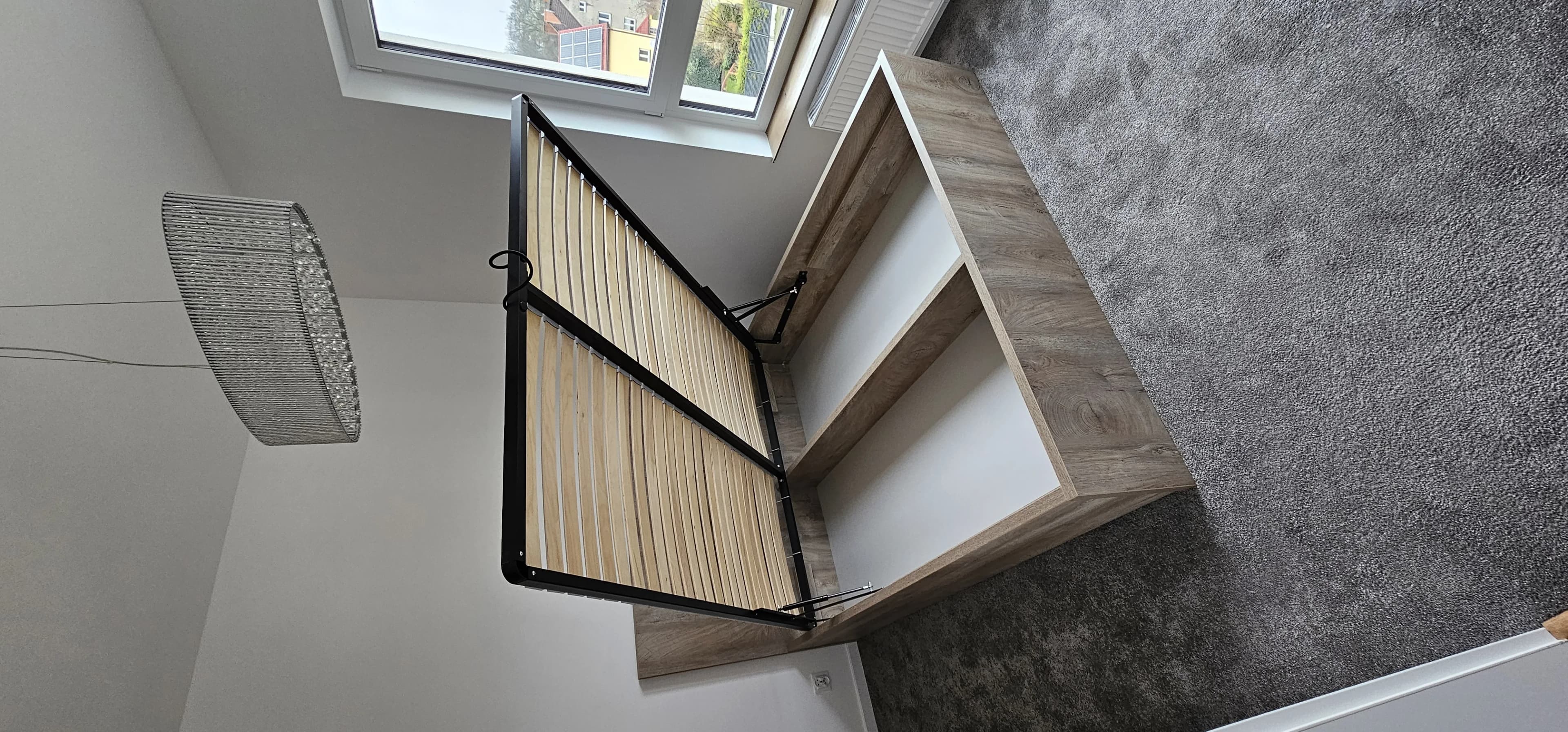 Lozko Drewno Szare Nowoczesne Schowek - Stolarnia Pablo Słupsk