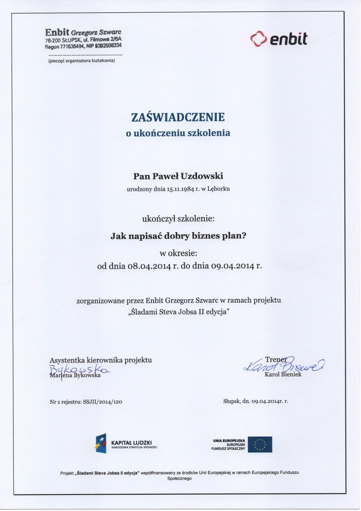 Szkolenie — jak napisać dobry biznesplan