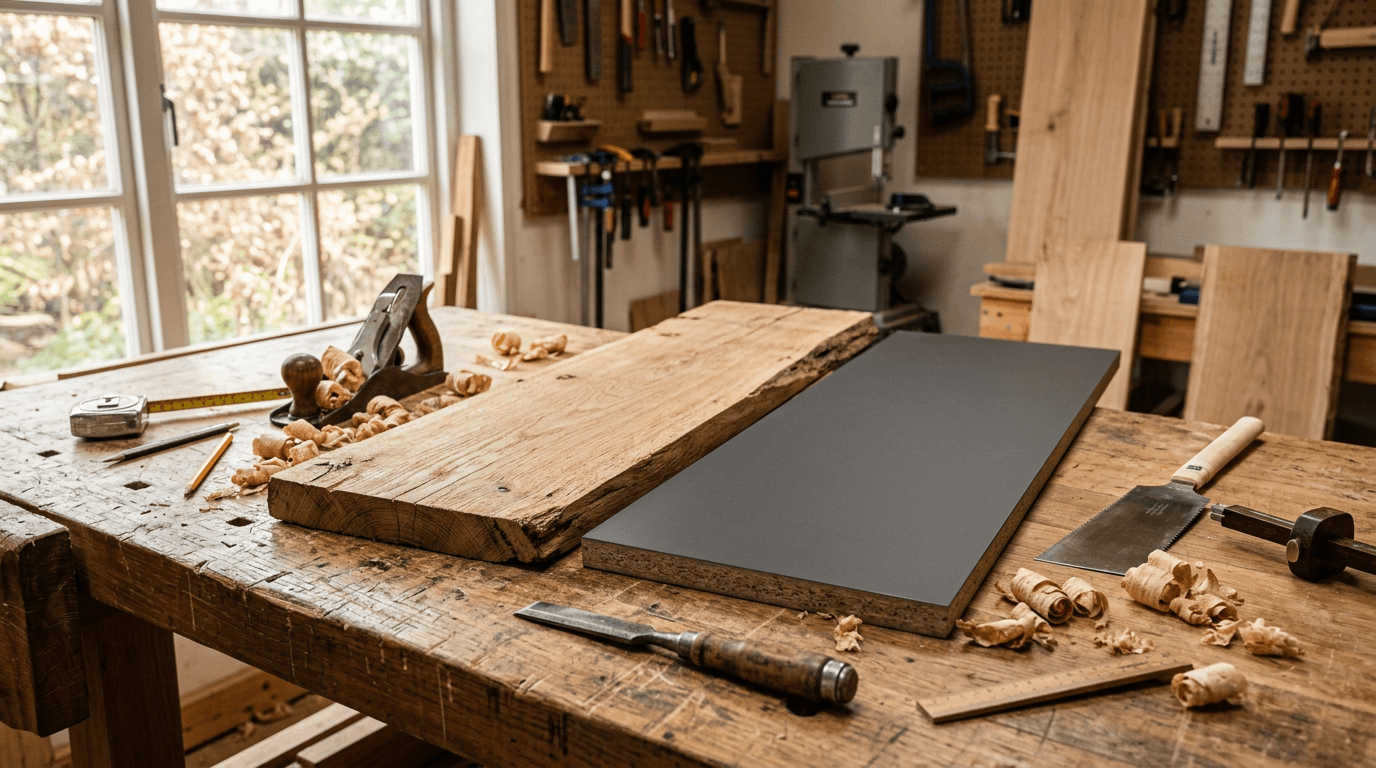 Drewno lite i płyta meblowa — porównanie materiałów na meble na wymiar