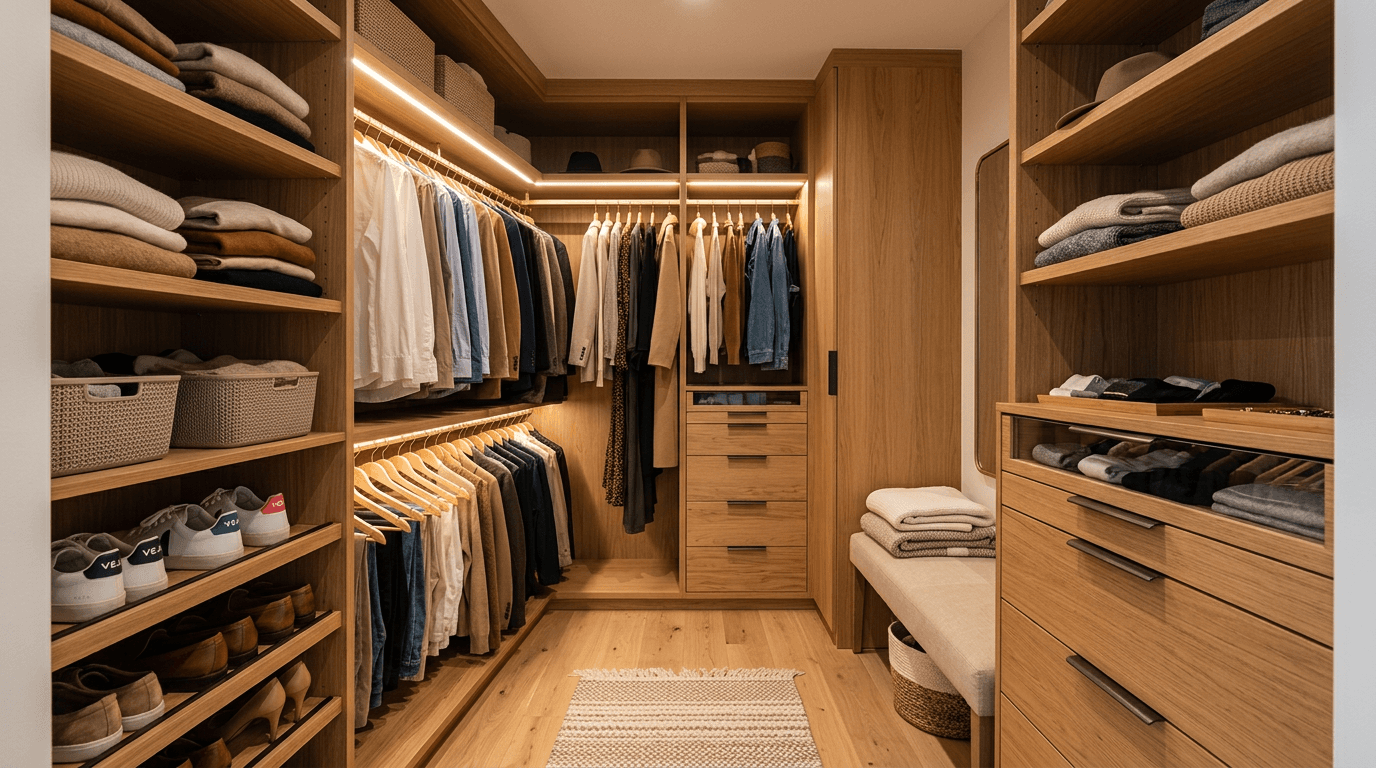 Projekt małej garderoby na wymiar — inspiracja wizualna