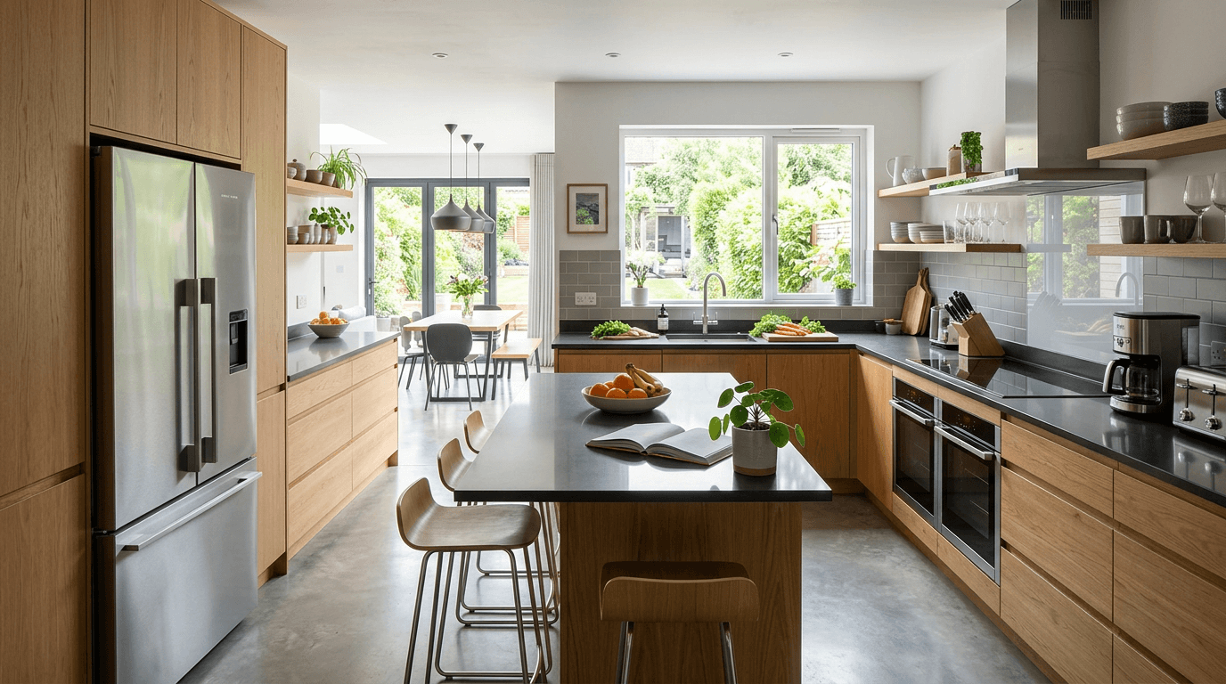 Trójkąt roboczy w kuchni — ergonomia zabudowy na wymiar